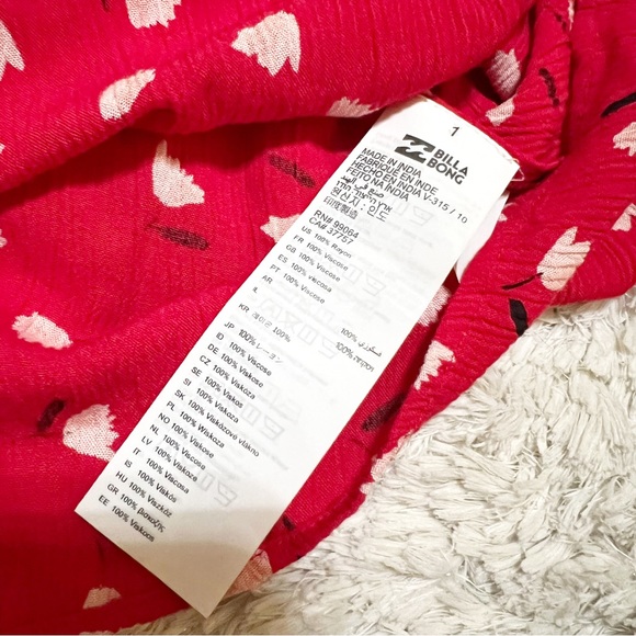 Billabong Ray Of Light Flutter Sleeve Blouse Womans Top Size Large NWT - Picture 12 of 14